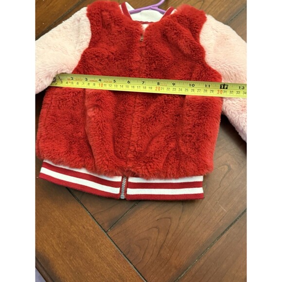 cat and jack 2 toned j faux fur bomper‎ jacket size 2T - Picture 7 of 7